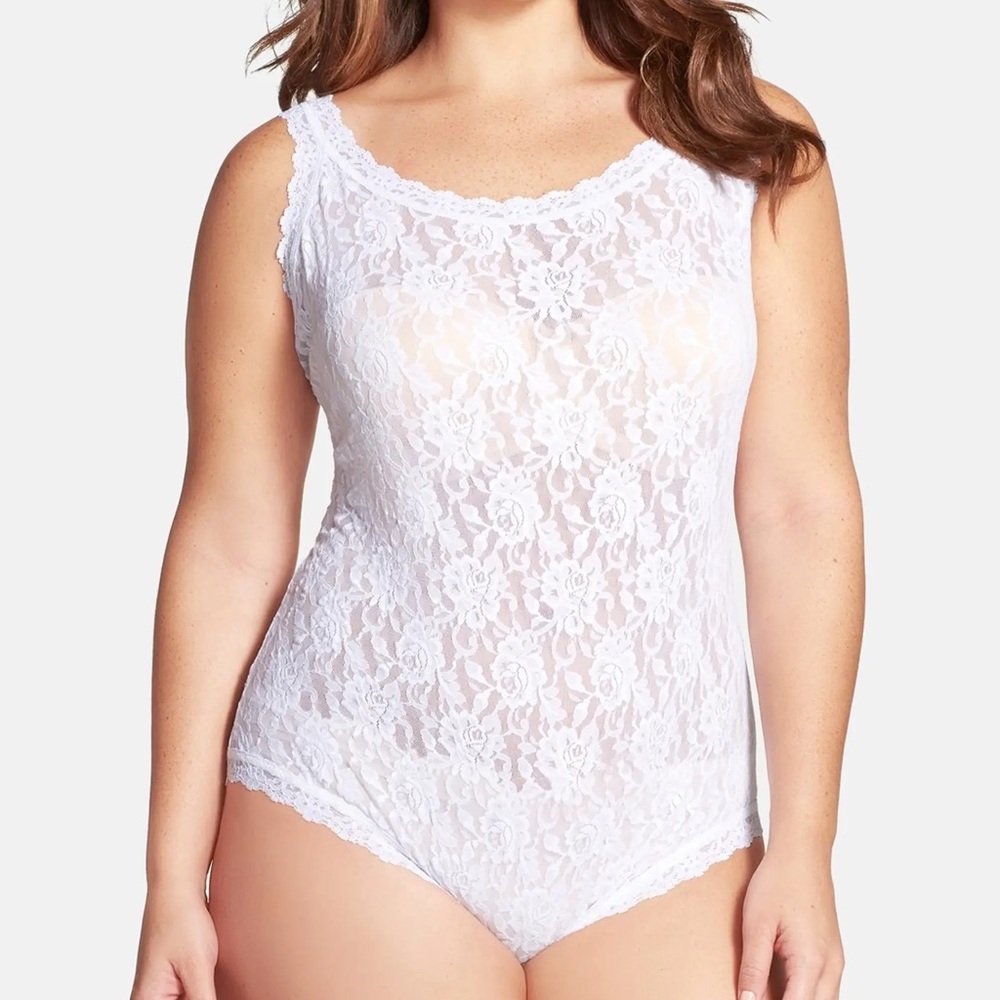 Hanky Panky White Signature Lace Bodysuit